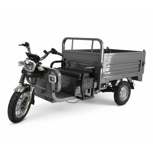CargoMax 800 S – Elektromos teher tricikli, tuktuk, 3000W | 72V 45Ah | Szürke